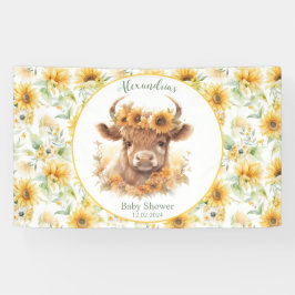 Sonnenblumen Hochland Kuh Baby Duschbanner Banner