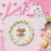 Sonnenblumen Hochland Kuh Babydusche Papierplatte Pappteller (Party)