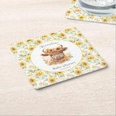 Sonnenblumen Hochland Kuh Babydusche Untersetzer (angewinkelt)