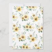 Sonnenblumen Hochland Kuh Heilige Kuh Baby Dusche Einladung (Rückseite)