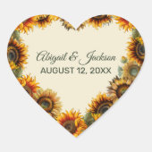 Sonnenblumen Hochwald Grün rustikal Herz-Aufkleber (Vorderseite)