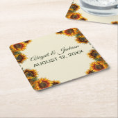 Sonnenblumen Hochwald Grün rustikal Rechteckiger Pappuntersetzer (angewinkelt)