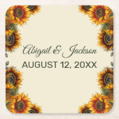 Sonnenblumen Hochwald Grün rustikal Rechteckiger Pappuntersetzer (Vorderseite)