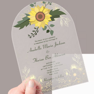 Sonnenblumen-Hochzeit Acryleinladungen