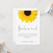 Sonnenblumen Hochzeit dank so viel Karte (Vorderseite/Rückseite Beispiel)
