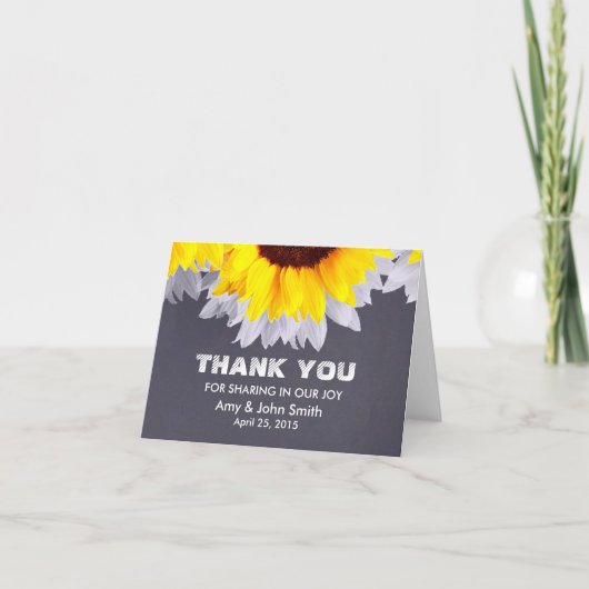 Sonnenblumen Hochzeit danke Ihnen notiert sunflwr2 (Vorderseite)