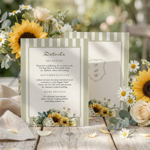 Sonnenblumen-Hochzeit Details Beilagekarte Begleitkarte