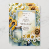 Sonnenblumen Hochzeit Dusche Pension JEDE Einladung (Vorne/Hinten)