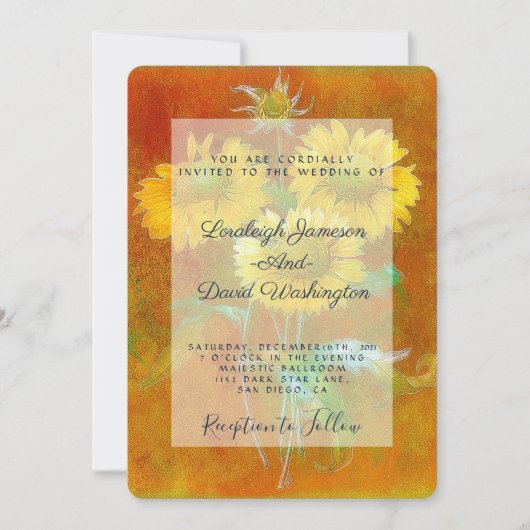 Sonnenblumen Hochzeit Einladung (Vorderseite)