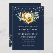 Sonnenblumen-Hochzeit Einladung (Vorne/Hinten)