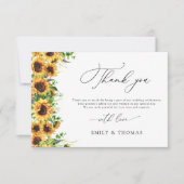 Sonnenblumen Hochzeit Flat Vielen Dank Karten (Vorderseite)