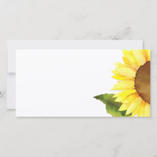 Sonnenblumen Hochzeit Foto Vielen Dank Dankeskarte (Rückseite)