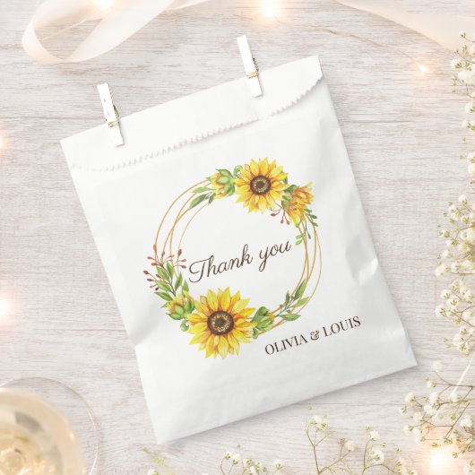 Sonnenblumen Hochzeit Geschenktütchen (Ausgeschnitten)