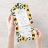 Sonnenblumen-Hochzeit im Herbst alles in einer Ein All In One Einladung (Abreißen)