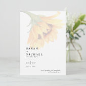 Sonnenblumen-Hochzeit im Herbst speichern das Datu Save The Date (Stehend Vorderseite)