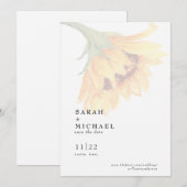 Sonnenblumen-Hochzeit im Herbst speichern das Datu Save The Date (Vorne/Hinten)
