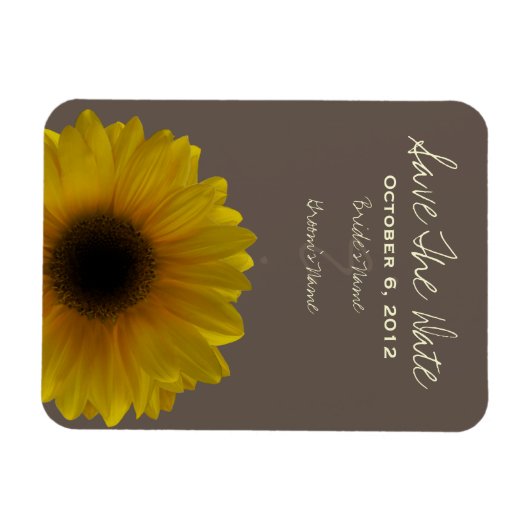 Sonnenblumen-Hochzeit im Herbst Speichern Sie das Magnet (Horizontal)
