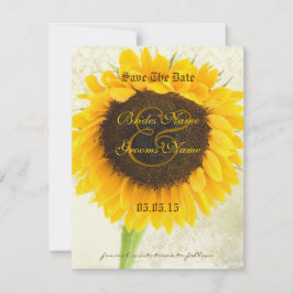 Sonnenblumen-Hochzeit mit deprimiertem Damast spei Save The Date
