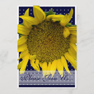 Sonnenblumen-Hochzeit mit Punkten Einladung