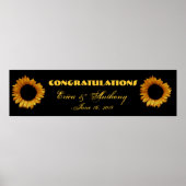 Sonnenblumen Hochzeit- oder Verlobung-Banner Poster (Vorne)