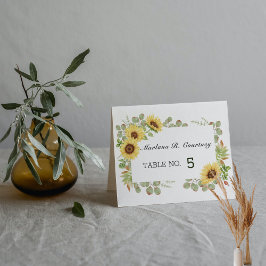 Sonnenblumen Hochzeit Platzkarte