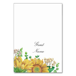 Sonnenblumen Hochzeit Platzkarte. Rustikale Namenk Tischnummer