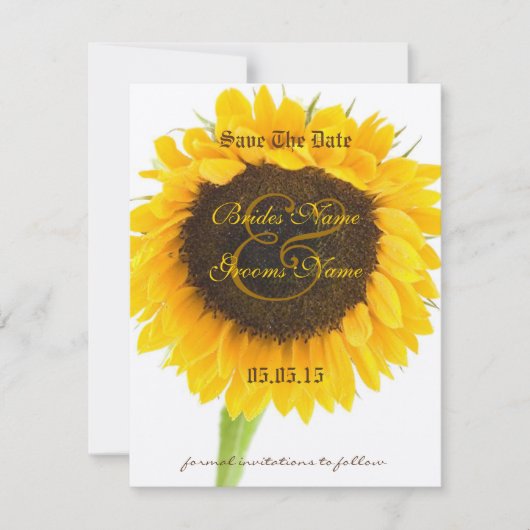 Sonnenblumen Hochzeit retten die Termine Save The Date (Vorderseite)