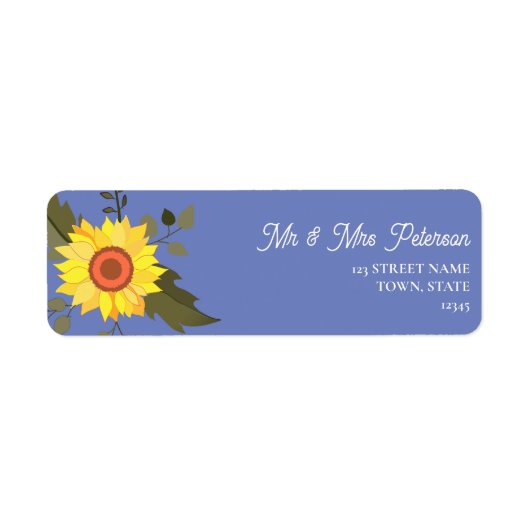 Sonnenblumen-Hochzeit-Rücksendeadresse (Vorne)