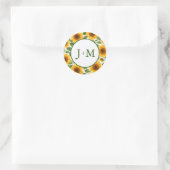 Sonnenblumen-Hochzeit Runder Aufkleber (Tasche)