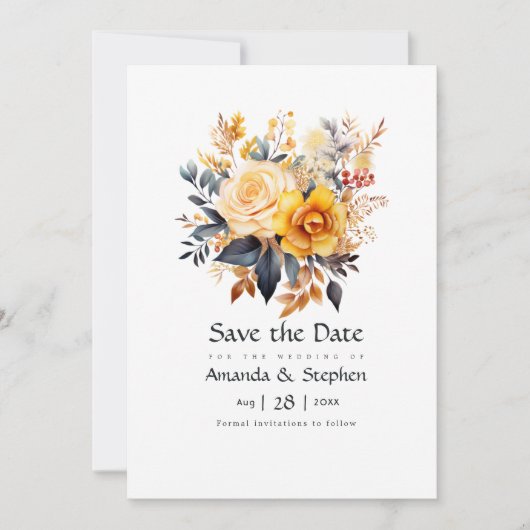 Sonnenblumen-Hochzeit Save The Date (Vorderseite)