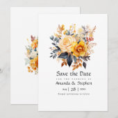 Sonnenblumen-Hochzeit Save The Date (Vorne/Hinten)