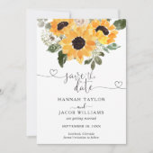 Sonnenblumen-Hochzeit Save The Date (Vorderseite)