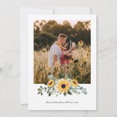 Sonnenblumen-Hochzeit Save The Date (Rückseite)