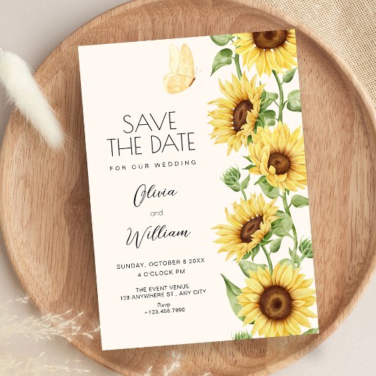 Sonnenblumen-Hochzeit Save The Date