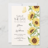 Sonnenblumen-Hochzeit Save The Date (Vorderseite)