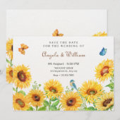 Sonnenblumen-Hochzeit Save The Date (Vorne/Hinten)
