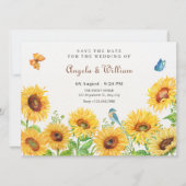 Sonnenblumen-Hochzeit Save The Date (Vorderseite)