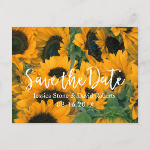 Sonnenblumen Hochzeit Save the Date Ankündigungspostkarte