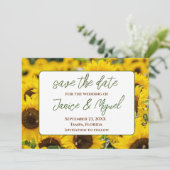 Sonnenblumen-Hochzeit Save The Date Karte (Stehend Vorderseite)