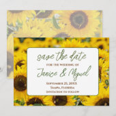 Sonnenblumen-Hochzeit Save The Date Karte (Vorne/Hinten)
