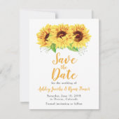 Sonnenblumen Hochzeit Save the Date Watercolor Flo (Vorderseite)