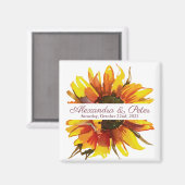Sonnenblumen Hochzeit Speichern Sie das Date Magne Magnet (Vorderseite/Rückseite)