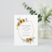 Sonnenblumen-Hochzeit speichern Sie das Datum (Stehend Vorderseite)