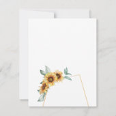 Sonnenblumen-Hochzeit speichern Sie das Datum (Rückseite)