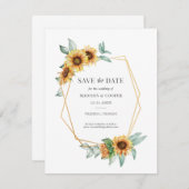 Sonnenblumen-Hochzeit speichern Sie das Datum (Vorne/Hinten)