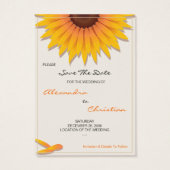 Sonnenblumen Hochzeit Speichern Sie das Datum Mini (Rückseite)