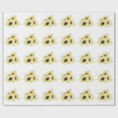 Sonnenblumen Hochzeit von Aquarellgelb Geschenkpapier (Flach)