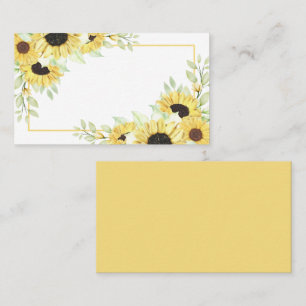 Sonnenblumen Hochzeit von Aquarellgelb Platzkarte