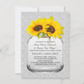 Sonnenblumen Hochzeit von Mason Jar einlädt Sonnen Einladung (Vorderseite)