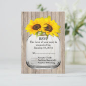 Sonnenblumen-Hochzeit von Mason jar RSVP Sonnenblu (Stehend Vorderseite)